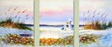 海の風景 Painting - agp0719 パネル トリプティク シースケープ